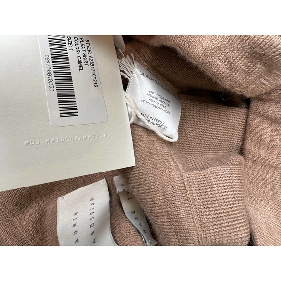 Lauren Manoogian Pleat Skirt Camel Sz 1 Small NWT Pleated Drop Waist Wool Alpaca - Picture 16 of 16
